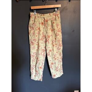 ✨ Vintage Floral Linen Blend Pants – Size 12 (31” Waist) – Chelsea Studio ✨